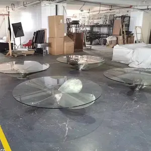 Aviation Furniture Coffee Table Aircraft Inspired Propeller Glass Table Vintage Aircraft Furniture American Industrial Loft