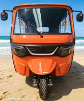 Offre Spéciale – Tuk-Tuk Électrique 60V Orange à Carrosserie en Acier pour 8 Passagers, Idéal pour le Transport Touristique dans les Sites Panoramiques d'Afrique