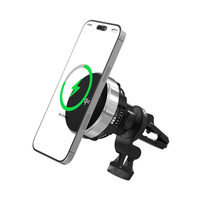 Support magnétique de voiture avec chargeur sans fil et charge rapide QC3.0 15W, logo personnalisé, port Type-C