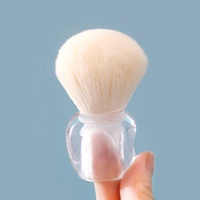 Pinceau Kabuki en acrylique transparent en forme de pomme, grand pinceau à poudre et blush synthétique doux, logo personnalisé, vente en gros