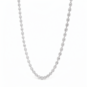 Collier chaîne épaisse classique en platine Pt950 avec perles ovales audacieuses couleur olive, unisexe, bijou de luxe, cadeau - Product Image 3