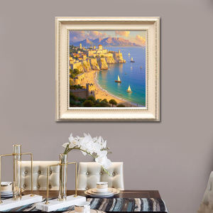 Style européen vestibule Art décor peinture salon salle à manger fond mur rétro côte méditerranéenne peintures murales - Product Image 3