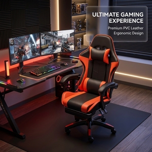Silla Gaming AOR de PVC con Tela de Cuero Sintético, Esponja Mixta Reciclada Nativa, para Posiciones Acostada y Sentada, Venta al por Mayor Directa de Fábrica - Product Image 3