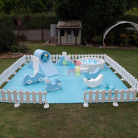 Blanc et rose intérieur/extérieur bébé doux jouer aire de jeux ensemble sautant enfants gonflables pour les occasions scolaires