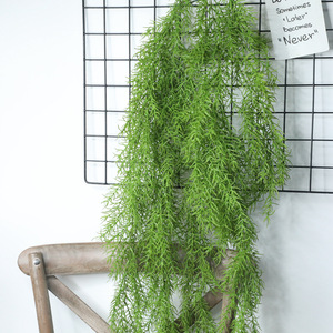 Aiguilles de pin artificielles vert X155, fausses <span class=keywords><strong>feuilles</strong></span>, toucher réaliste, branches d'arbre, vigne à suspendre au mur, pour décoration de maison, 100 pièces - Product Image 4