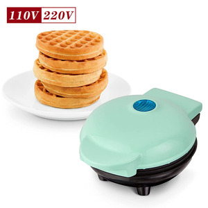 Mini Round <b>Waffle</b> Maker 110V 220V Non-Stick Cooking Surface Breakfast <b>Machine</b> Single Slot Electric Heating - Product Image 1