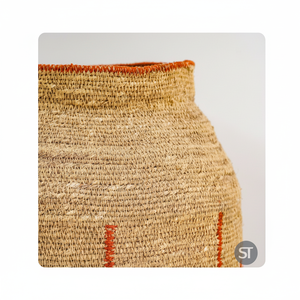 Panier rond tressé en jonc de mer naturel moderne pour le stockage à la maison des épices - Product Image 1