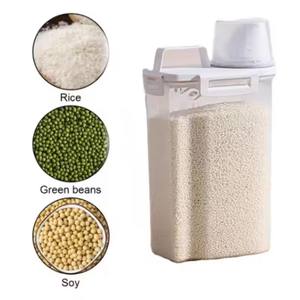 Contenedor de Arroz Hermético de 2.5L con Cuatro Botones, a Prueba de Humedad, para Almacenamiento de Arroz Enlatado, Granos y Cereales - Product Image 3