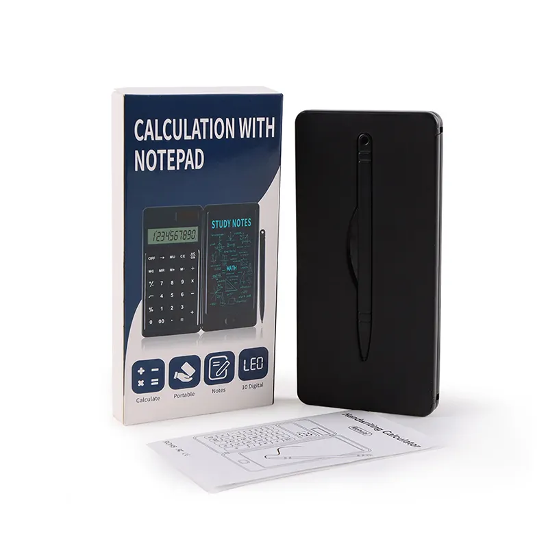 Customize Logo 10 Digits Calculator with Notepad Office School Calculator With LCD Writing Pad