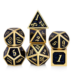 Juego de dados de juego de mesa de Metal poliédrico de 7 piezas de alta calidad, logotipo personalizado, <span class=keywords><strong>Color</strong></span> bronce para juegos de jardín, dados a granel - Product Image 4