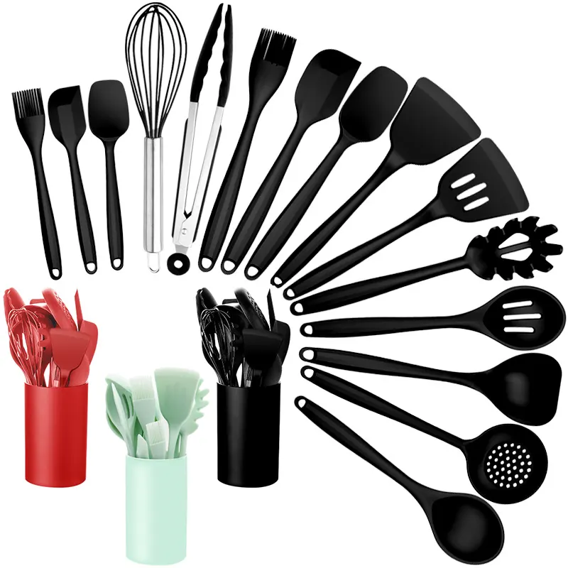 accessories heavy duty kitchen utensils set Kitchen Accessories Cookware Set Wholesale 15 Pcs Silicone Kitchen Utensil Set