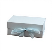 Boîte cadeau en carton rigide vert pliable avec fermeture magnétique et logo personnalisé, ruban cadeau
