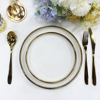 Chinees gouden rand dinerbord luxe klassiek voedselveilig porseleinen steak dessert schaal voor premium servies