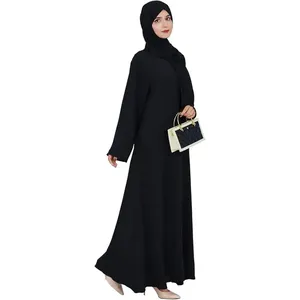 Abaya unie pour <span class=keywords><strong>femme</strong></span>, robe de prière musulmane modeste, robe longue à manches longues, robe maxi Dubaï, robe islamique légère, OEM/Personnalisé - Product Image 1