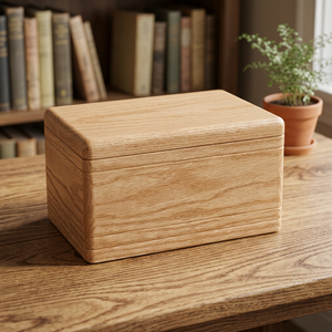 Wholesale B.S. INTERNATIONAL Adult American Style <b>Large</b> Rectangular Solid Poplar Wood Eco-Friendly Customizable Cremation Ashes - Product Image 1