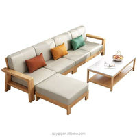 Sofá de Almacenamiento Convertible de Madera Maciza de Estilo Nórdico Moderno y Económico para Sala de Estar Pequeña de Invierno y Verano