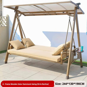 Fauteuil à bascule d'extérieur design moderne 3 places pour adultes, idéal pour petits espaces, cours, balcons, mobilier en métal pour usage domestique, balançoires de patio - Product Image 6