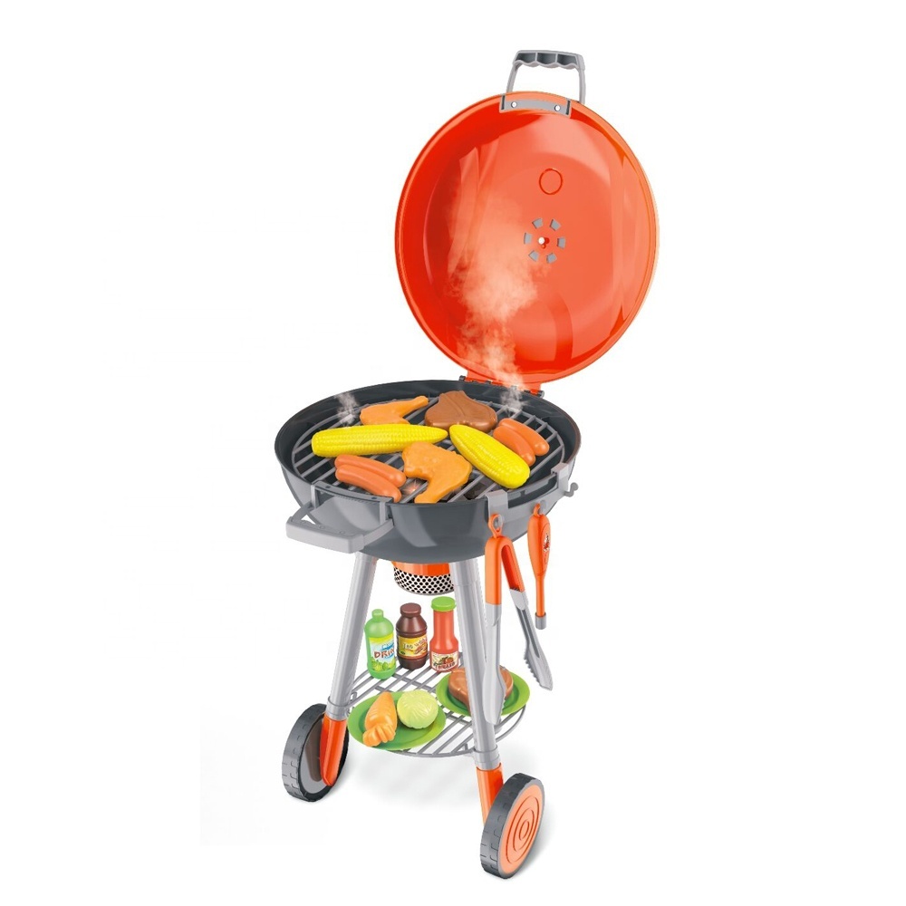 Set de Jeu de Barbecue pour Enfant - Accessoires De Cuisine Complets Éducatifs Ludiques Et Interactifs | Set De Grill Jouet Alimentation Réaliste - Pour Préscolaire Maternelle Filles Garçons
