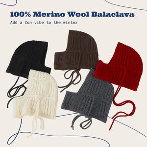 Pasamontañas <span class=keywords><strong>de</strong></span> Moda 100% Lana Merino para Mujer, Bufanda con Capucha Suave y Cálida, Gorro Tejido, Circunferencia <span class=keywords><strong>de</strong></span> Cabeza 48-50cm - Product Image 4