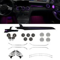 Kit d'éclairage d'ambiance intérieur LED 64 couleurs RGB pour Mercedes-Benz Classe C W205 2015-2021/GLC X253 (conducteur et passager)