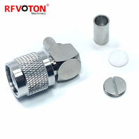 Fabricant TNC mâle prise 90 degrés connecteur à sertir à souder pour RG58 LMR195 RG223 RG142 RG400 câble RF coaxial connecteur coaxial