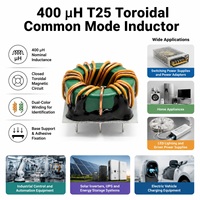 Inducteur toroïdal de mode commun T25 400uH personnalisé, filtre à bobine enroulée à faible perte et courant élevé avec noyau en ferrite, 6 broches DIP