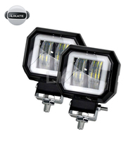 LKT Phare antibrouillard LED carré de haute qualité 3 pouces 20W à 2 lentilles pour moto, camion, VTT, UTV - 24V Garantie 1 an