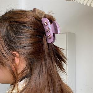 새로운 도매 빈티지 아세테이트 헤어 클로 클립 레트로 꽃 체리 라인 석 헤어 클램프 핀 여성용 레이디 헤어 액세서리 - Product Image 3