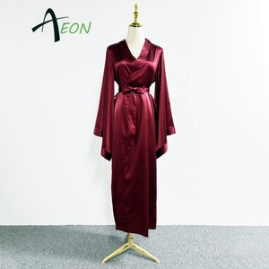 Kimono Lungo in <span class=keywords><strong>Raso</strong></span> per Sposa, Vestaglie <span class=keywords><strong>da</strong></span> <span class=keywords><strong>Notte</strong></span> per Matrimonio - Product Image 4