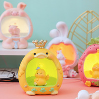 Veilleuse USB en forme de dessin animé mignon pour animaux de compagnie, lampe de table créative pour chambre à coucher, décoration artisanale en résine, éclairage d'ambiance, petit cadeau festif en gros