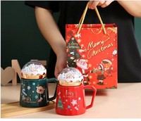 Ensemble de tasses/mugs en céramique à thème de Noël pour usage quotidien, couleurs personnalisées, design artisanal - Promotion, faible MOQ pour hommes/femmes/enfants