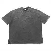 Махровая футболка оверсайз Kanye West с обратной стороны, летняя промытая Тяжелая хлопковая Футболка реглан в стиле хип-хоп, уличная одежда