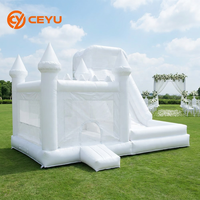Château gonflable commercial Ceyu Fiesta blanc avec toboggan et piscine à balles pour enfants – Idéal pour mariages et fêtes
