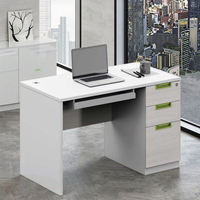 Bureau d'ordinateur modulaire portable en bois massif moderne et durable avec tiroirs pour le bureau à domicile - Meuble de bureau multifonctionnel avec rangement