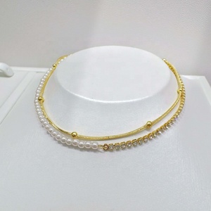 Pulsera de plata de ley 925 OEM, doble capa con forma de corazón, estilo coreano simple, chapada en oro de 14k, pulsera de cadena para niñas. - Product Image 5