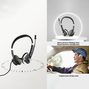 ENC auricolare on-ear con microfono e pulsante <span class=keywords><strong>mute</strong></span>, altoparlante da 40mm per uffici, Skype e riunioni d'affari - Product Image 5