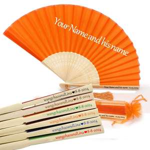 2024 Wholesale Custom Wooden Hand Fan for Hotels Weddings Business Folk Art Style Carved <b>Pattern</b> <b>Paper</b> Souvenir Handheld Fan - Product Image 3