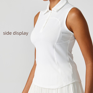 Camisetas de Golf sin Mangas de Alta Calidad para Mujer, Tops Tipo Polo, Racerback, para Pickleball, Golf, Tenis, con Cuello, Chaleco con Cuello, Polo de Golf - Product Image 6