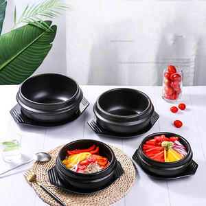 Olla de piedra de cerámica pequeña coreana, Dolsot cuenco, olla de piedra de cerámica Premium, cazuela comercial de fideos de arroz, cuenco de sopa de <span class=keywords><strong>algas</strong></span> con bandeja - Product Image 1