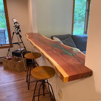 Vente à chaud Étagère en dalle de bois de noyer Live Edge Invisible Bureau flottant en bois Présentoir mural