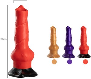 Sex Riesen-Hundedildo Bunter Dinosaurierschuppen-Penis mit Saugnapf Sexspielzeug für Frauen Silikon Großer Penis Tierischer Riesendildo - Product Image 4