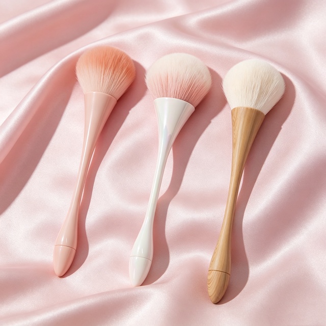 High Quality Brush Oversized Soft Synthetic Fibre Fluffy Point Color Blush Cheek Makeup Plastic Handle