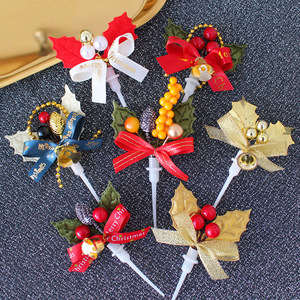 Décorations de gâteau de Noël en plastique, thème festif, pour la décoration de fête de Noël - Product Image 1