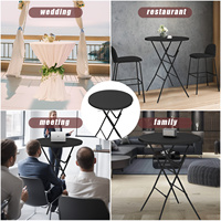 Table pliante ronde OEM de 32 pouces, modèle Rooster Tail, table portable en plastique avec structure métallique et pieds verrouillables