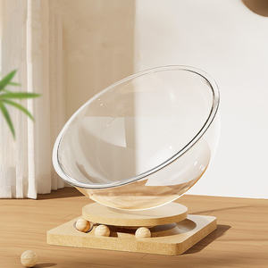 Cápsula espacial nido de gato cuatro estaciones universal de alto acrílico transparente plato giratorio de madera maciza suministros para mascotas. - Product Image 3