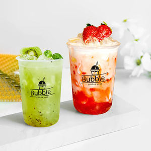 Gobelets en plastique jetables à fond rond pour bubble tea et café glacé avec couvercles, impression de logo personnalisée, PP rigide, <span class=keywords><strong>12</strong></span>/16/22 <span class=keywords><strong>oz</strong></span> - Product Image 2