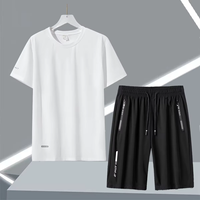 Ensemble de sport décontracté de luxe pour homme en Spandex/Nylon, respirant et écologique, T-shirt et short pour l'entraînement de football et de soccer en été
