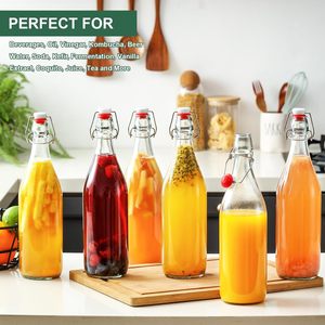 33 oz 1 lít Swing Top chai thủy tinh với kín Stopper nắp lật Top sản xuất bia chai cho quá trình lên men Kombucha <span class=keywords><strong>Mead</strong></span> - Product Image 4