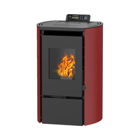 Poêle à granulés moderne PEC-R 6KW, installation facile, chauffage efficace, économie d'énergie, foyer à biomasse, acier, salon, intérieur