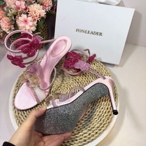 Sandalias de tacón floral con diseño de serpiente en el tobillo para mujer, elegantes y a la moda para el verano. - Product Image 5